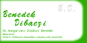 benedek dibaczi business card
